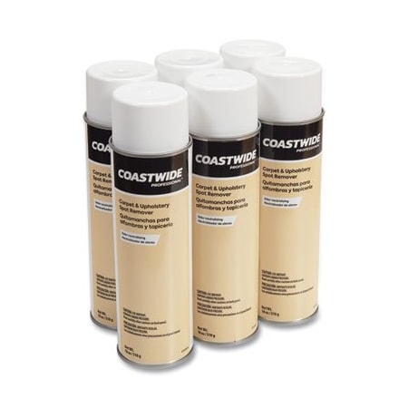 Coastwide Professional Carpet And Upholstery Spot Remover, Fresh Linen Scent, 18 Oz Aerosol Spray, 6PK 58510A50878